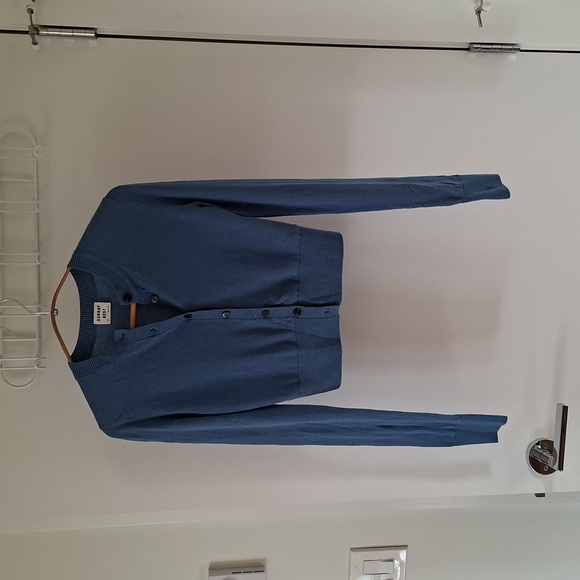 Sunday Best Sky/Cornflower Blue Silk, Cotton & Cashmere Cardigan (Size XXS) - Picture 3 of 7